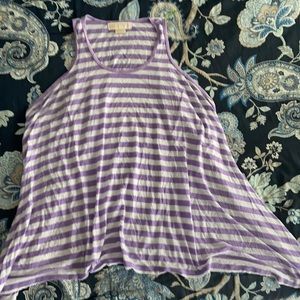 Purple and white striped coverup